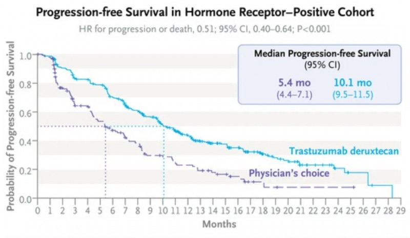 DS-8201的中位无进展生存期