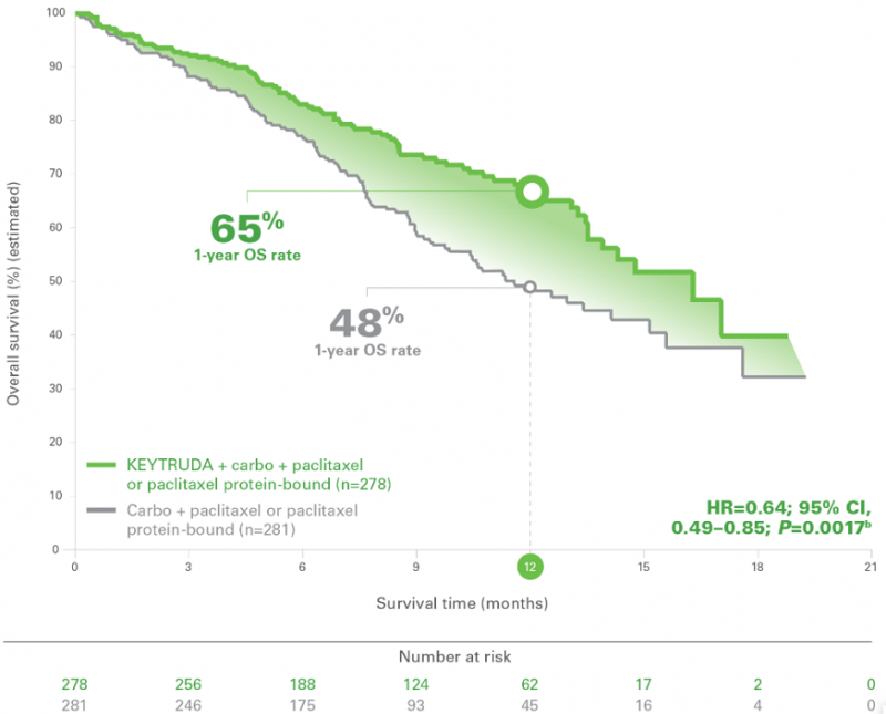 鳞状细胞癌Keytruda+卡铂+紫杉醇/白蛋白紫杉醇一线治疗效果